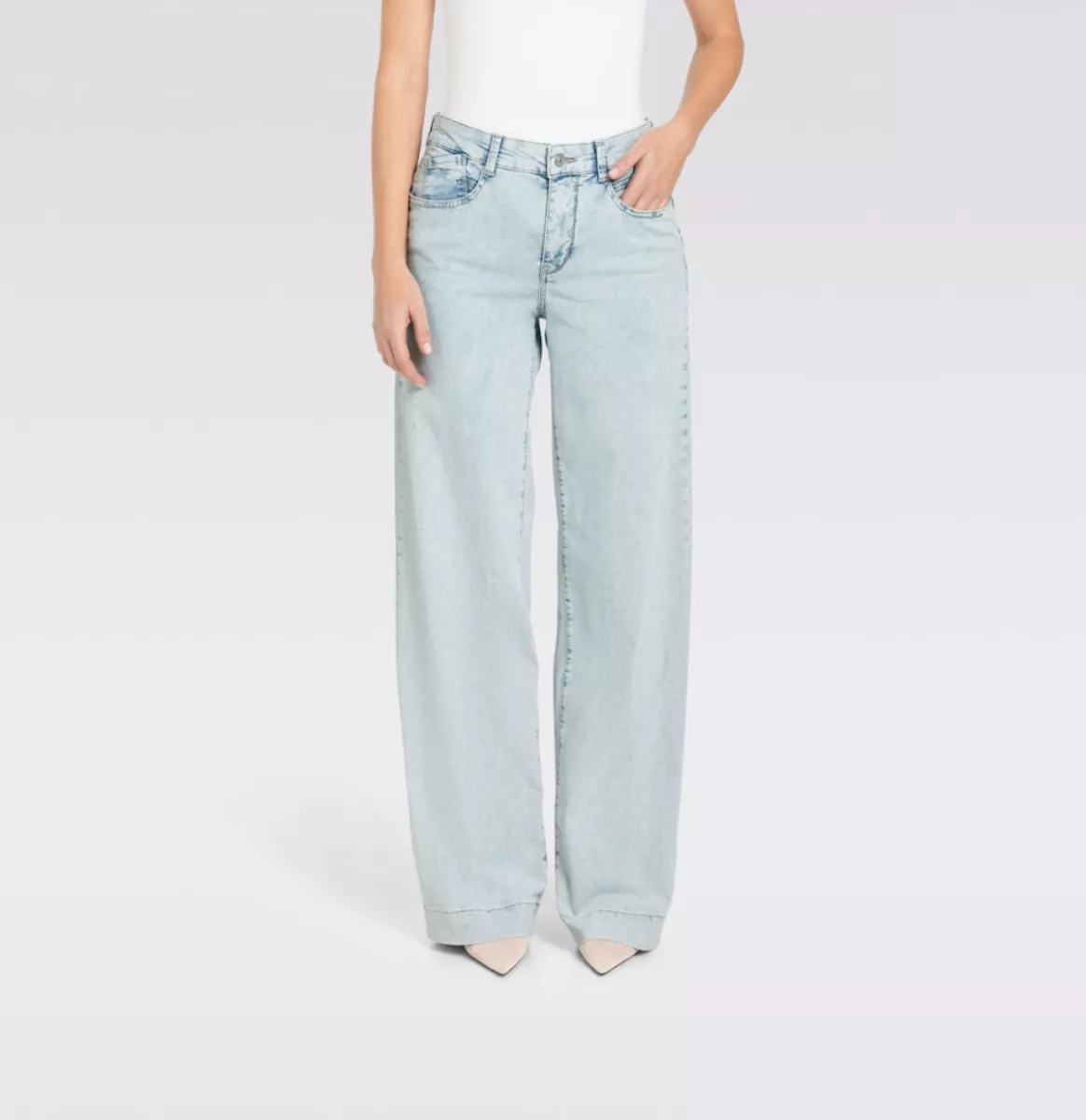 MAC-RICH PALAZZO; 2; D171; Trousers MAC Ladies-0391523390-D171 Bleached japan-DENIM