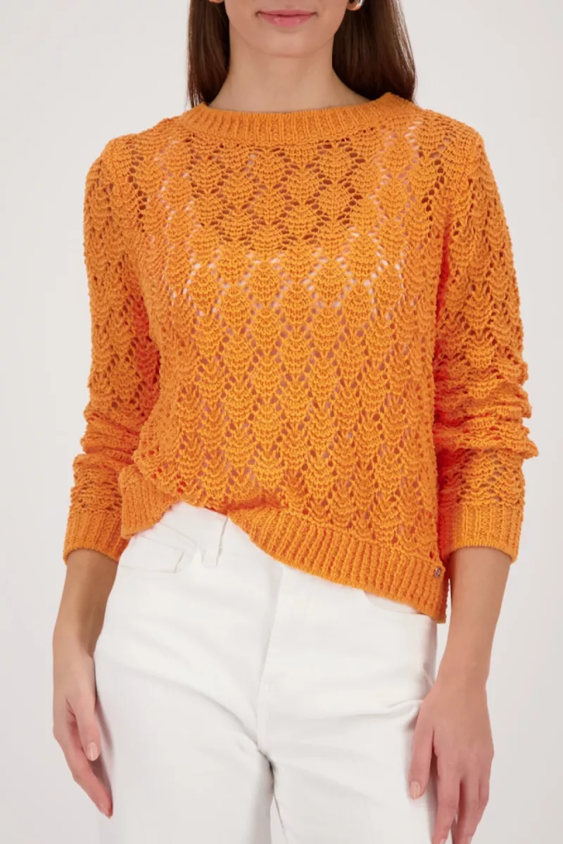 Monari-Ajour knit jumper-410392-253 Aperitif-ORANJE