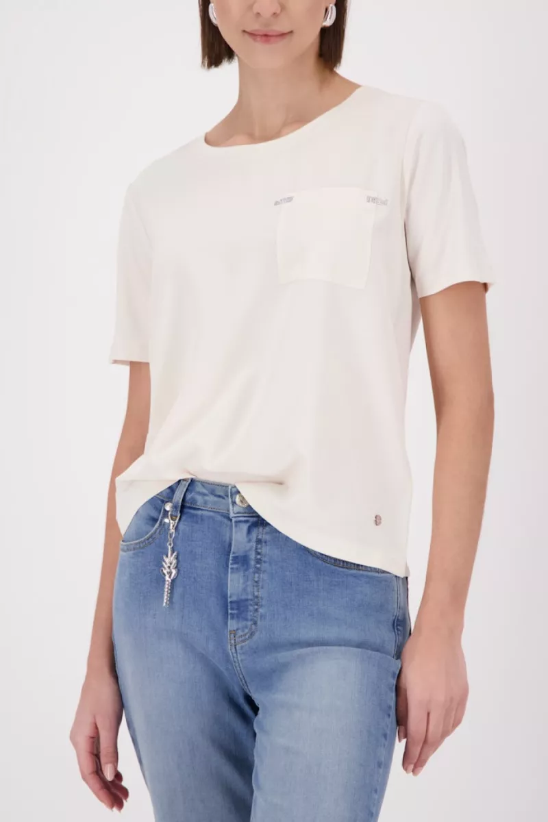 Monari-Blouse with rhinestones-410467-124 Champagne beige-BEIGE