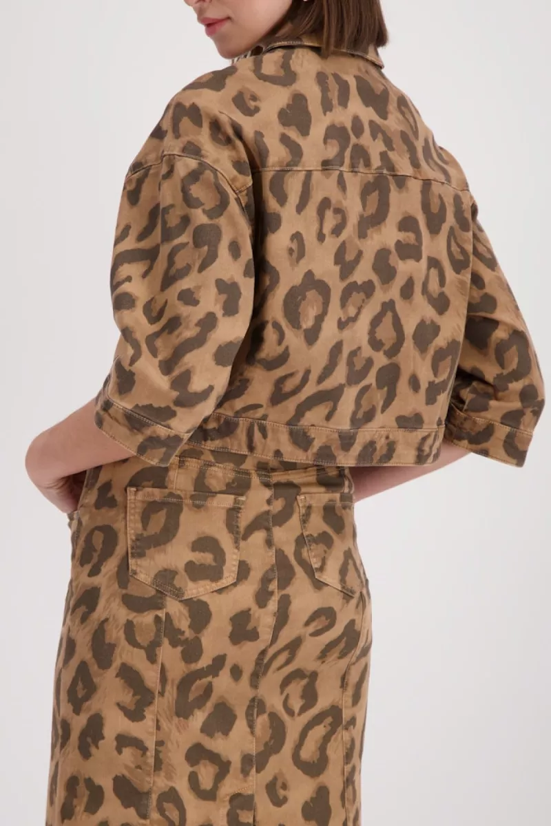 Monari-Jacket with leopard print-410096-548 Biscotti pattern-BRUIN