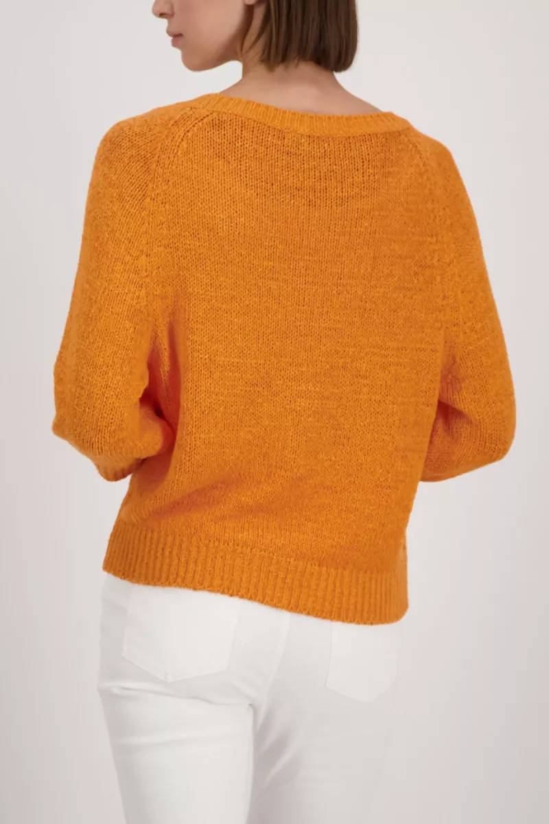 Monari-Jumper made of ribbon yarn-410272-253 Aperitif-ORANJE