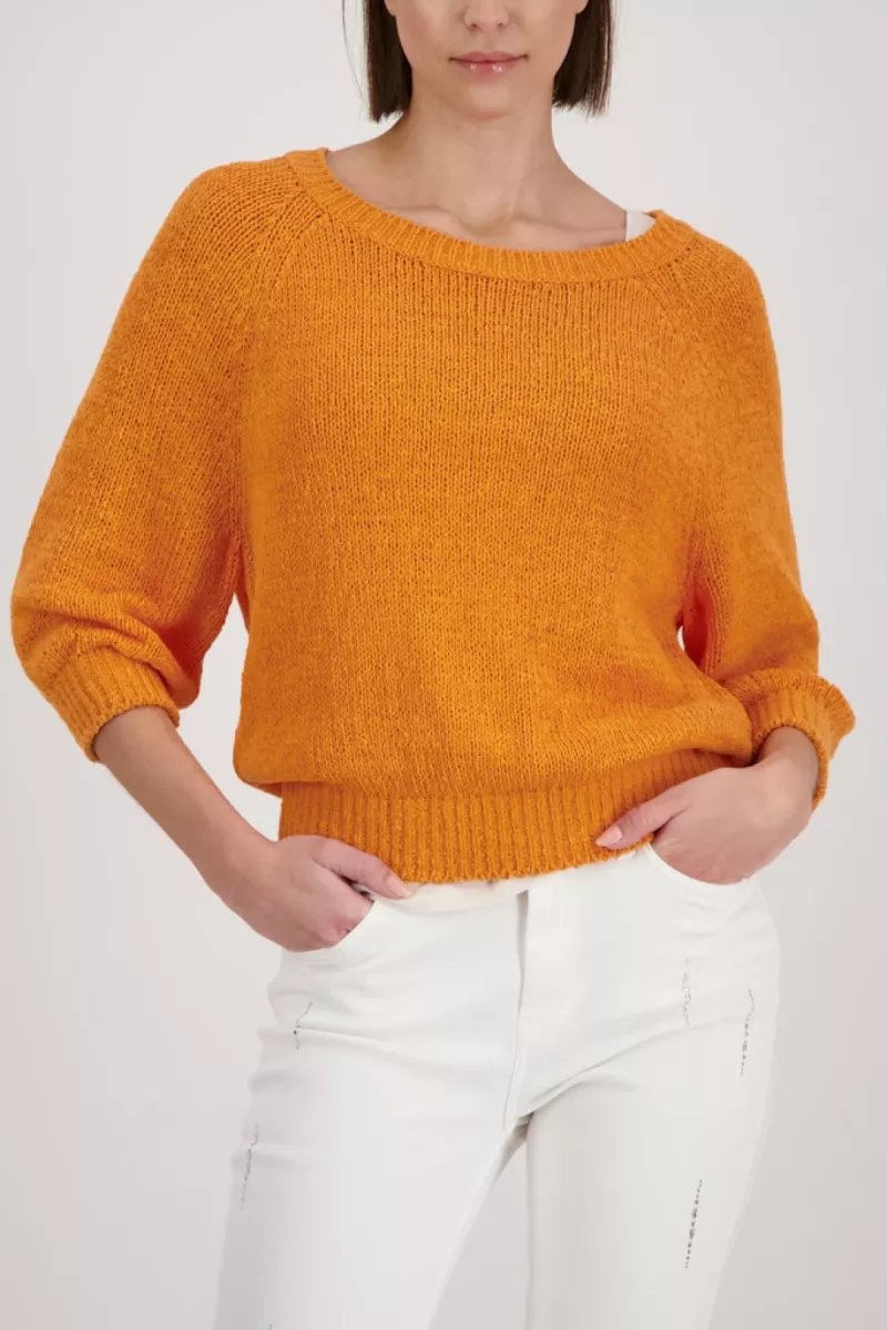 Monari-Jumper made of ribbon yarn-410272-253 Aperitif-ORANJE