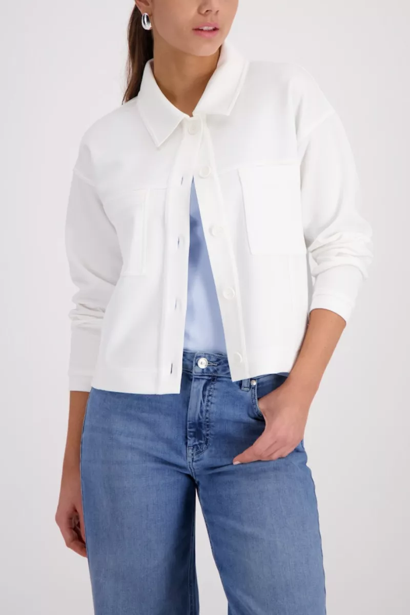 Monari-Sweat jacket with large pockets-410396-102 Off white-OFF WHITE