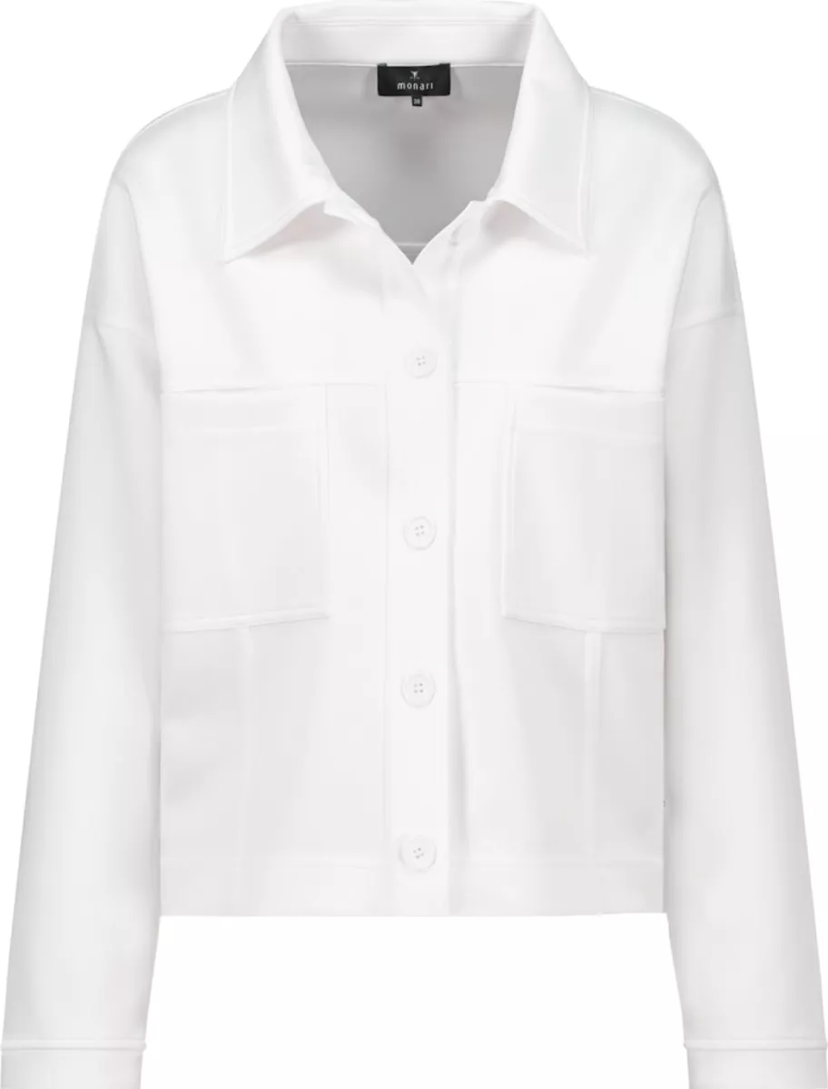 Monari-Sweat jacket with large pockets-410396-102 Off white-OFF WHITE