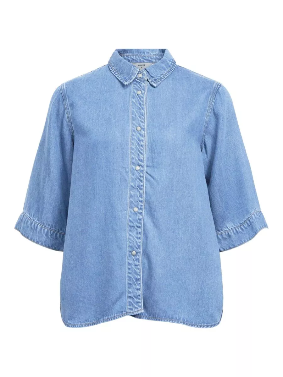 OBJECT-OBJFRAME 2/4 RE DENIM TOP NOOS-23046164-Light Blue-LICHT DENIM