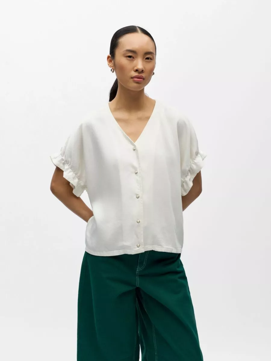 OBJECT-OBJFRAME 2/4 V-NECK RE TOP NOOS-23048963-Cloud Dancer-OFF WHITE