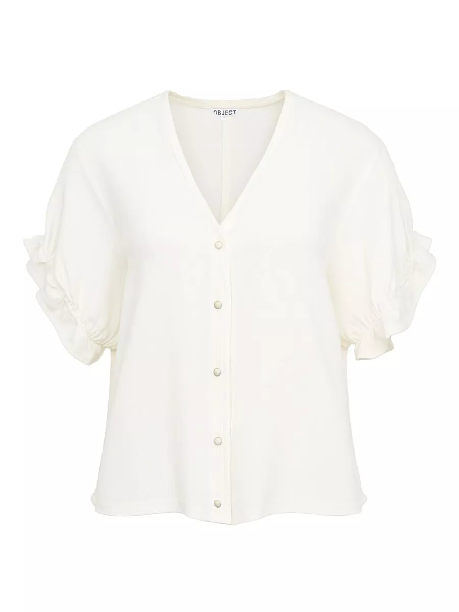 OBJECT-OBJFRAME 2/4 V-NECK RE TOP NOOS-23048963-Cloud Dancer-OFF WHITE