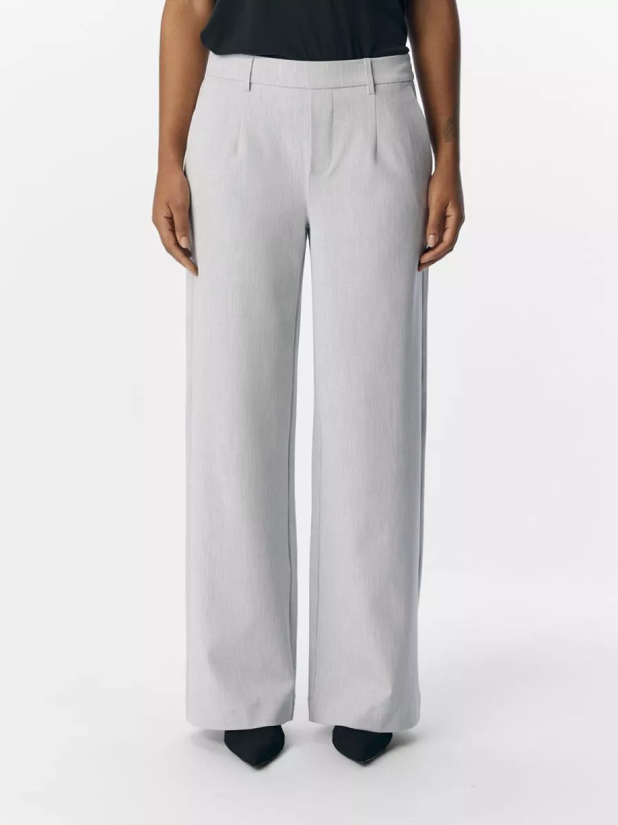 OBJECT-OBJLISA WIDE PANT NOOS-23037921-Light Grey Melange-LICHT-/PAREL GRIJS