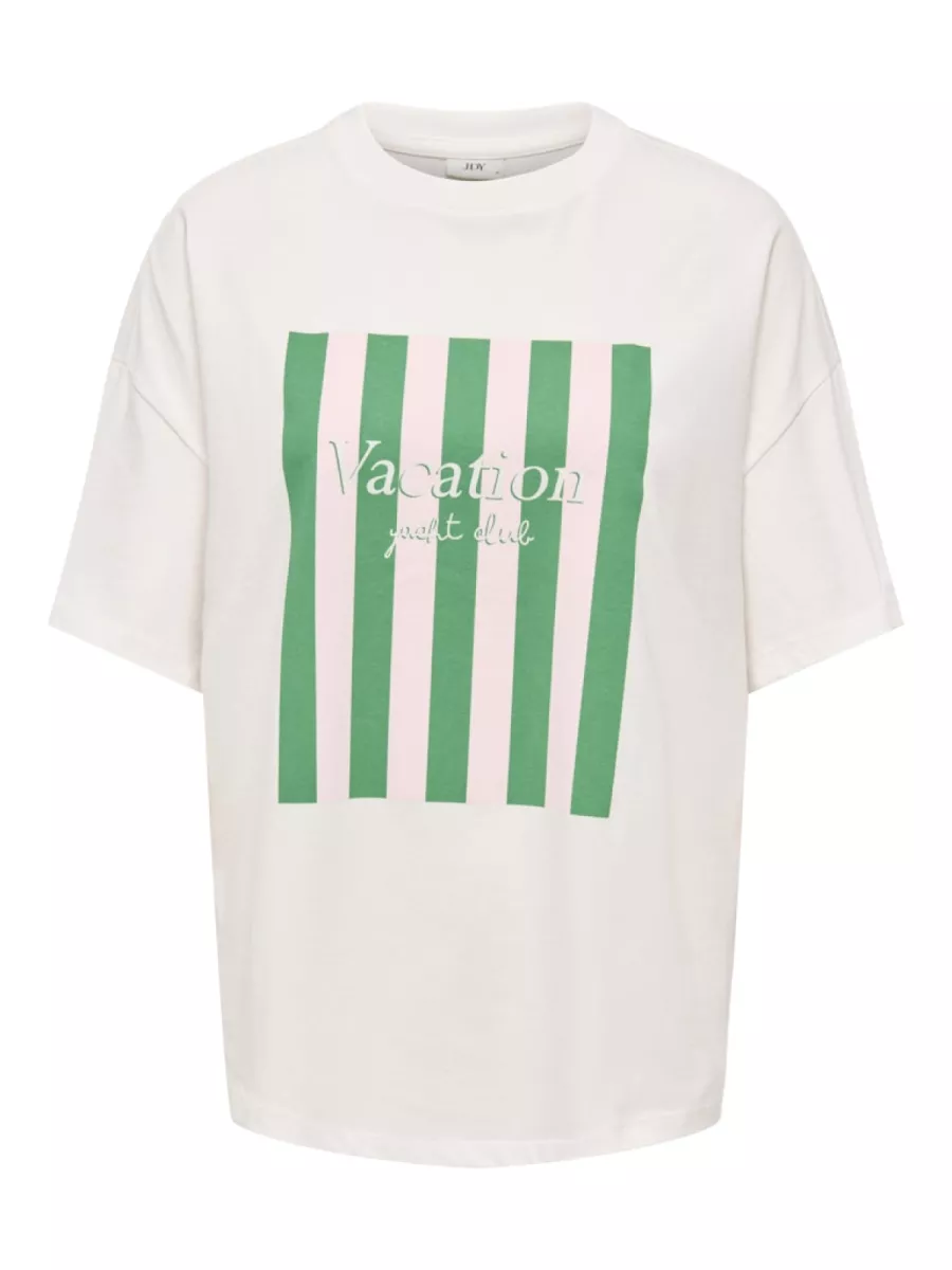 ONLY-JDYCARLA S/S OVERSIZE T-SHIRT JRS-15356228-Vacation-CREME