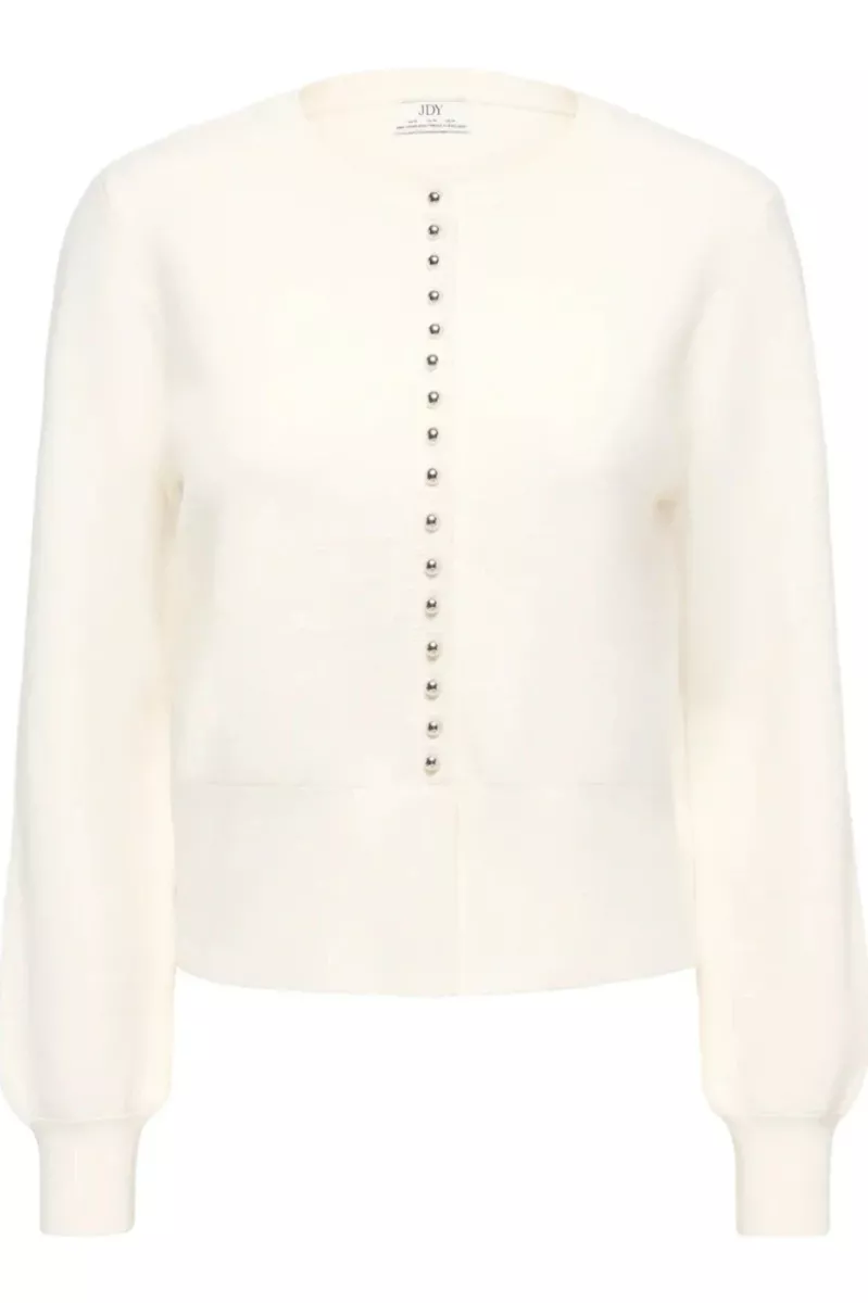 ONLY-JDYPRIME LIFE L/S O-NECK BUTTON CAR-15363783-Cloud Dancer-CREME