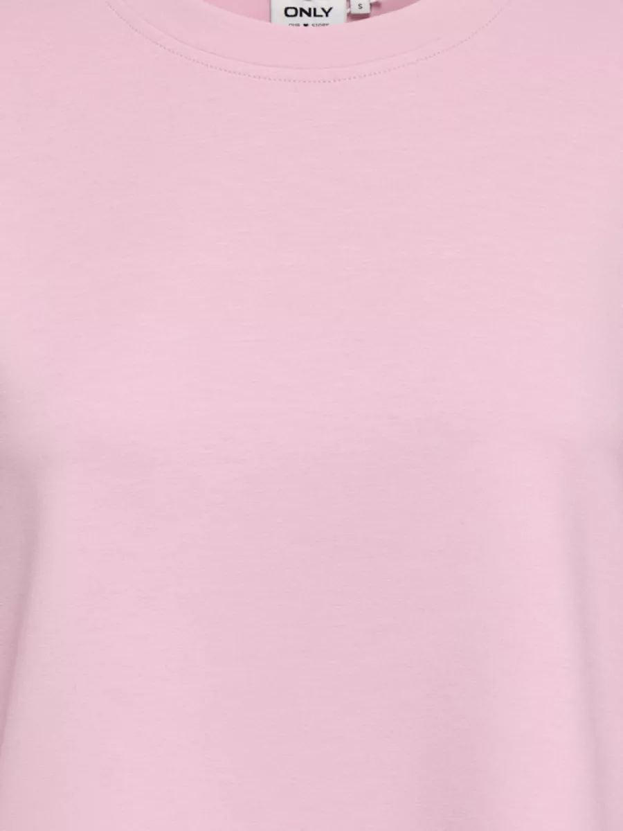 ONLY-ONLALINA LIFE SLIT ROUNDNECK SWT-15364555-Romance Rose-ROSE