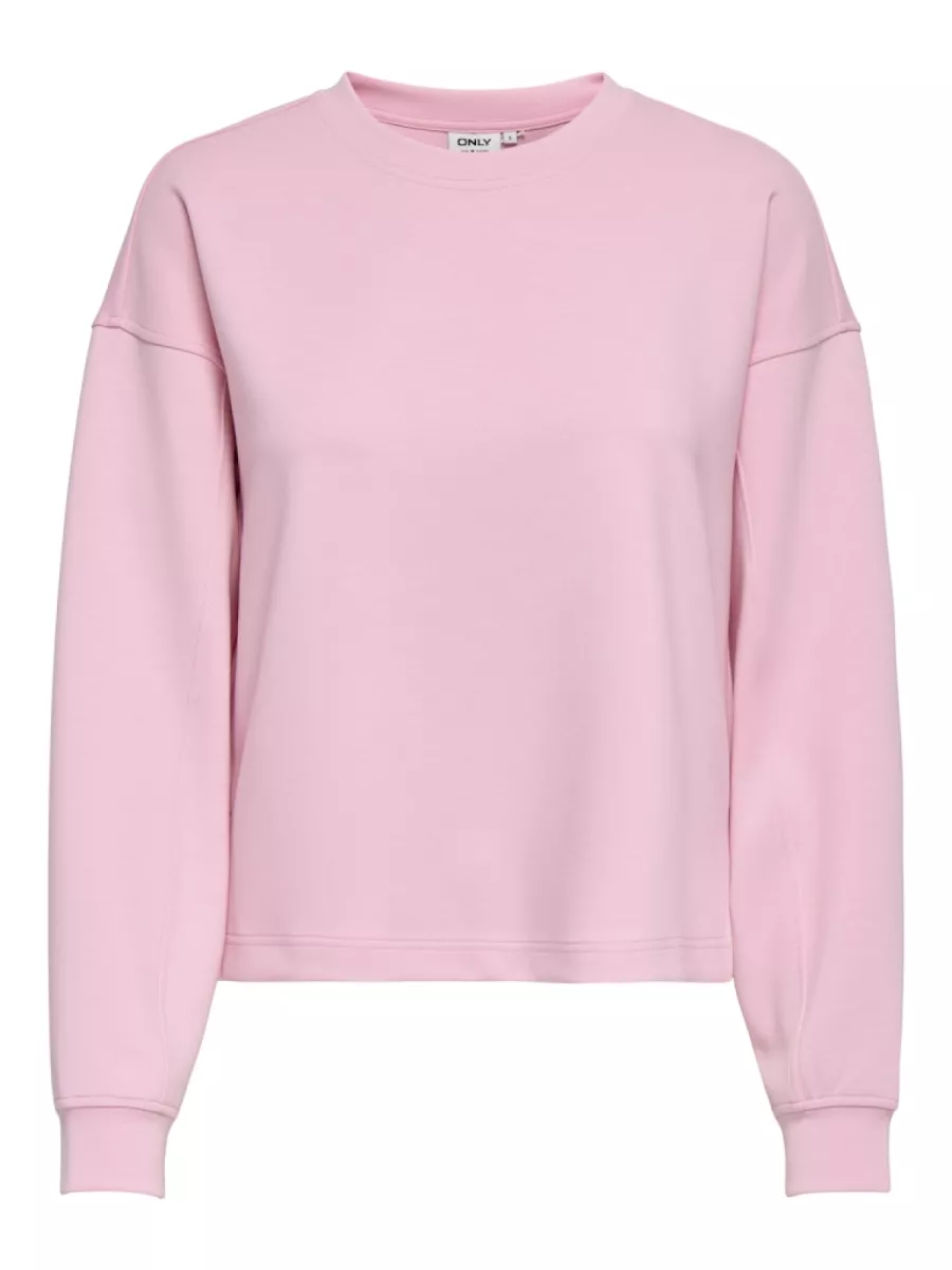 ONLY-ONLALINA LIFE SLIT ROUNDNECK SWT-15364555-Romance Rose-ROSE