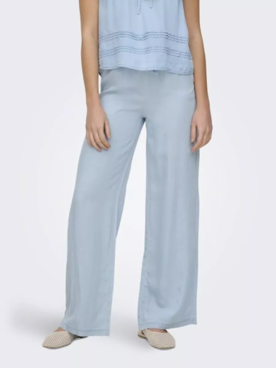 ONLY-ONLCHARIS LIFE PULL UP TIE PANTS WV-15363959-Light Blue Denim-LICHT BLAUW