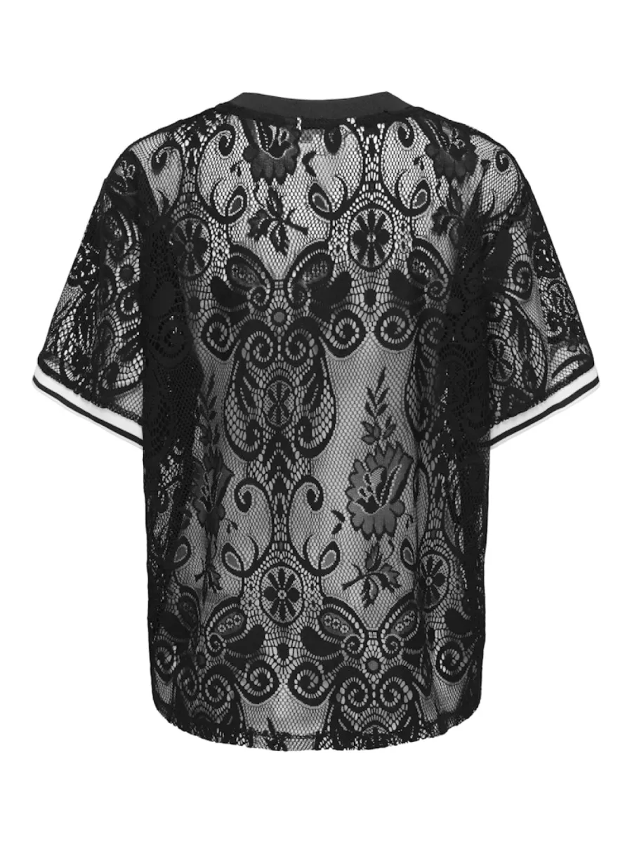 ONLY-ONLJULES S/S LACE TOP WVN-15371479-Black-BLACK
