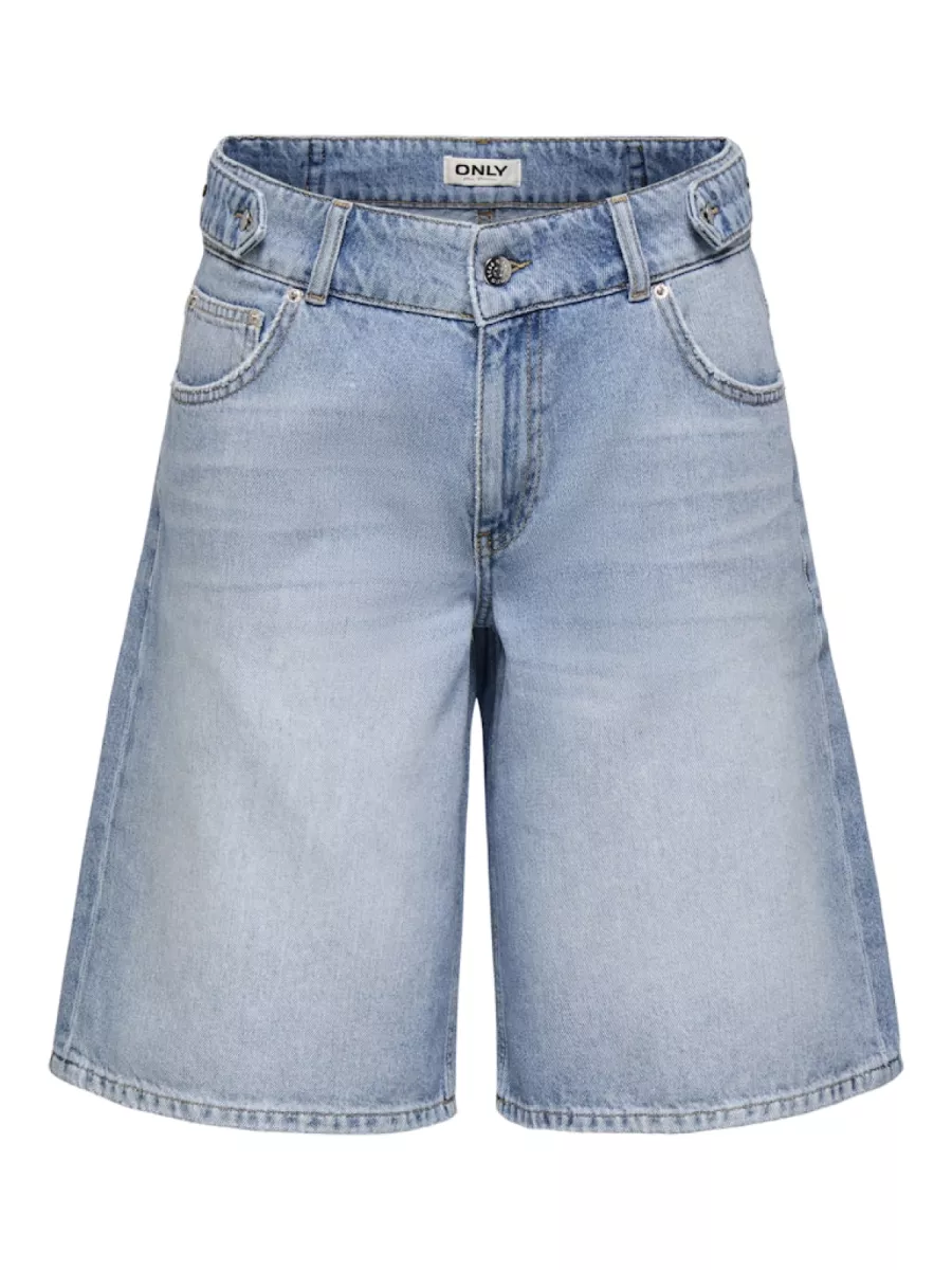 ONLY-ONLLORAN BERMUDA SHORTS WIDE DNM PI-15373946-Light Blue Denim-LICHT DENIM
