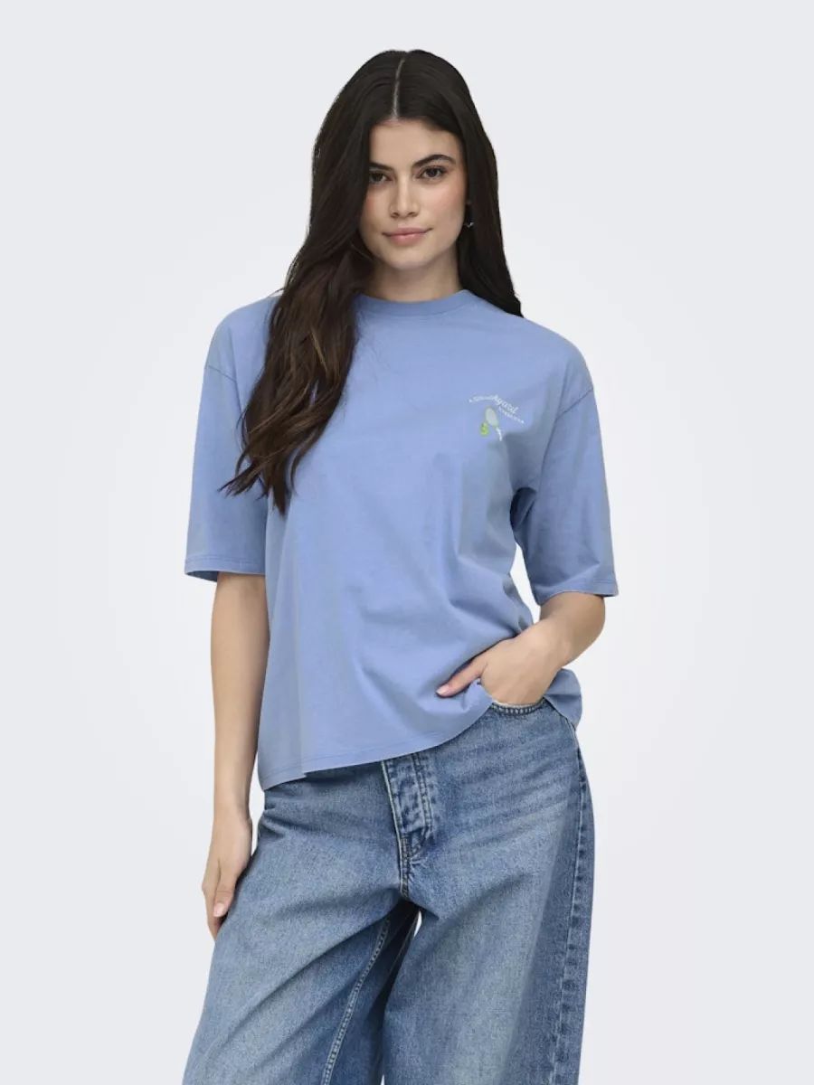 ONLY-ONLSHANIA S/S PRINT TOP BOX JRS-15372195-Ultramarine-BLUE