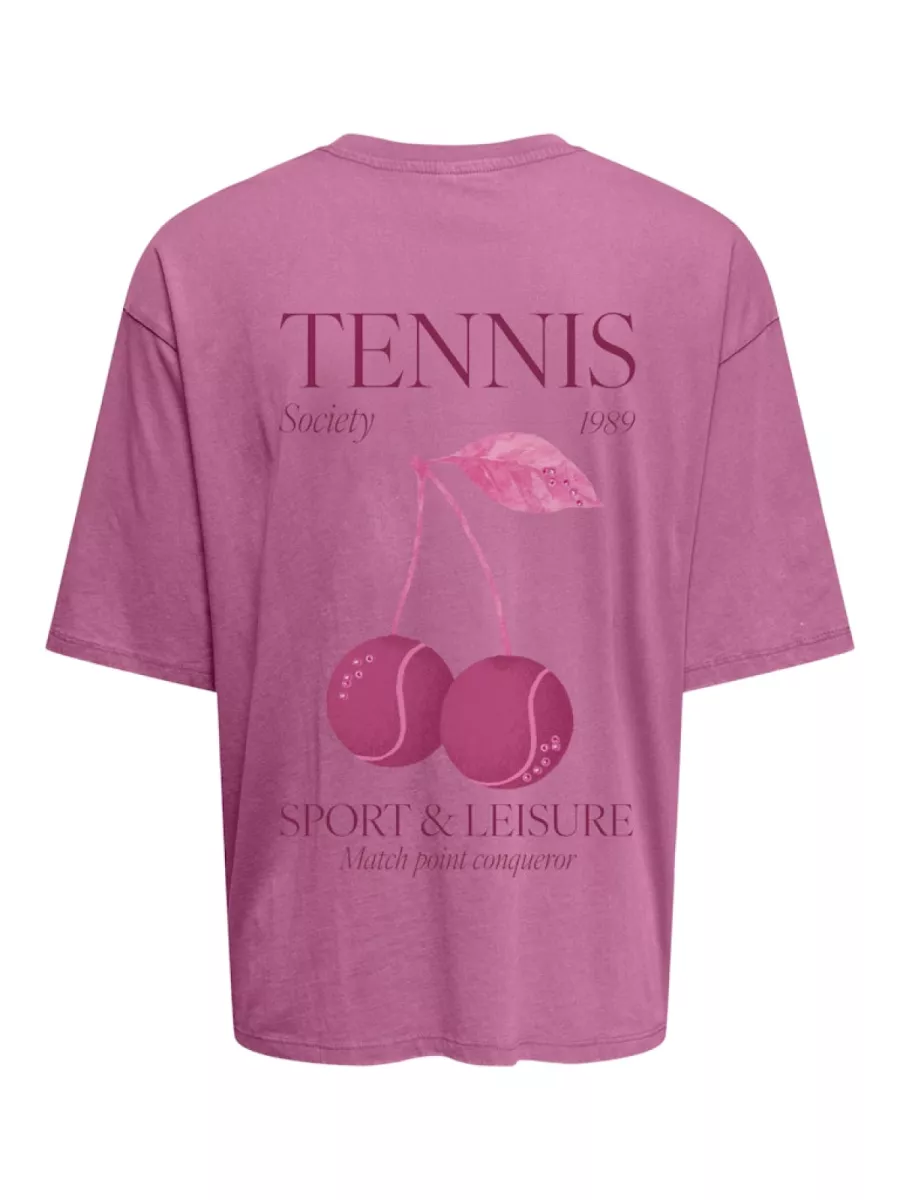 ONLY-ONLSHANIA S/S PRINT TOP BOX JRS-15372195-Wild Orchid-PINK