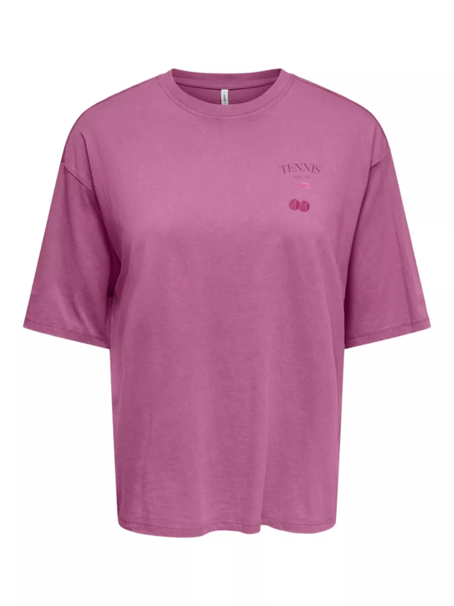 ONLY-ONLSHANIA S/S PRINT TOP BOX JRS-15372195-Wild Orchid-PINK