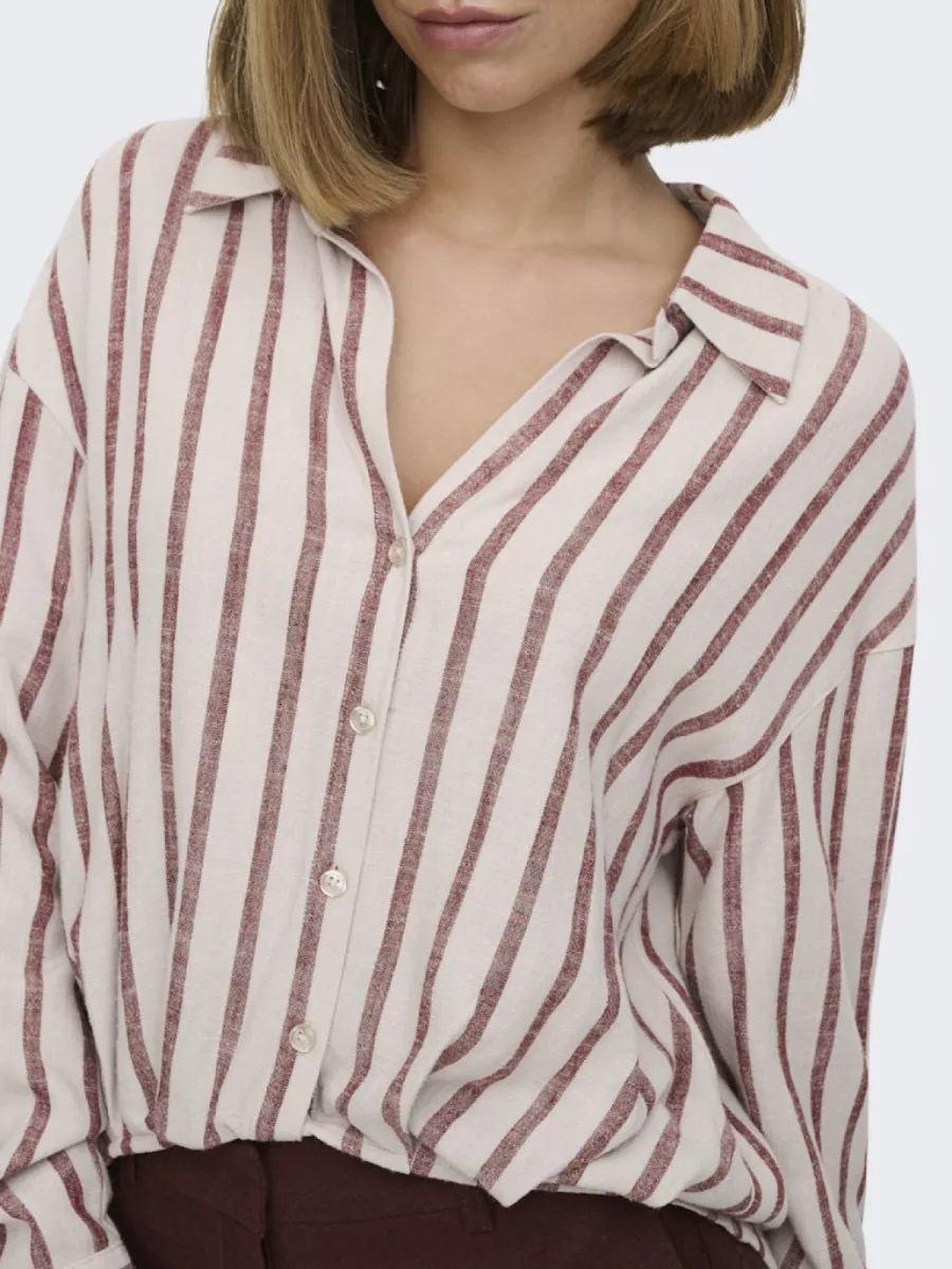 ONLY-ONLSIESTA L/S LINEN BL BALLOON SHIR-15367420-Silver Lining-KIT