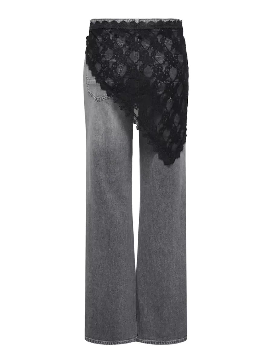 ONLY-ONLSOF LACE SCARF WVN EX-15380407-Black-BLACK