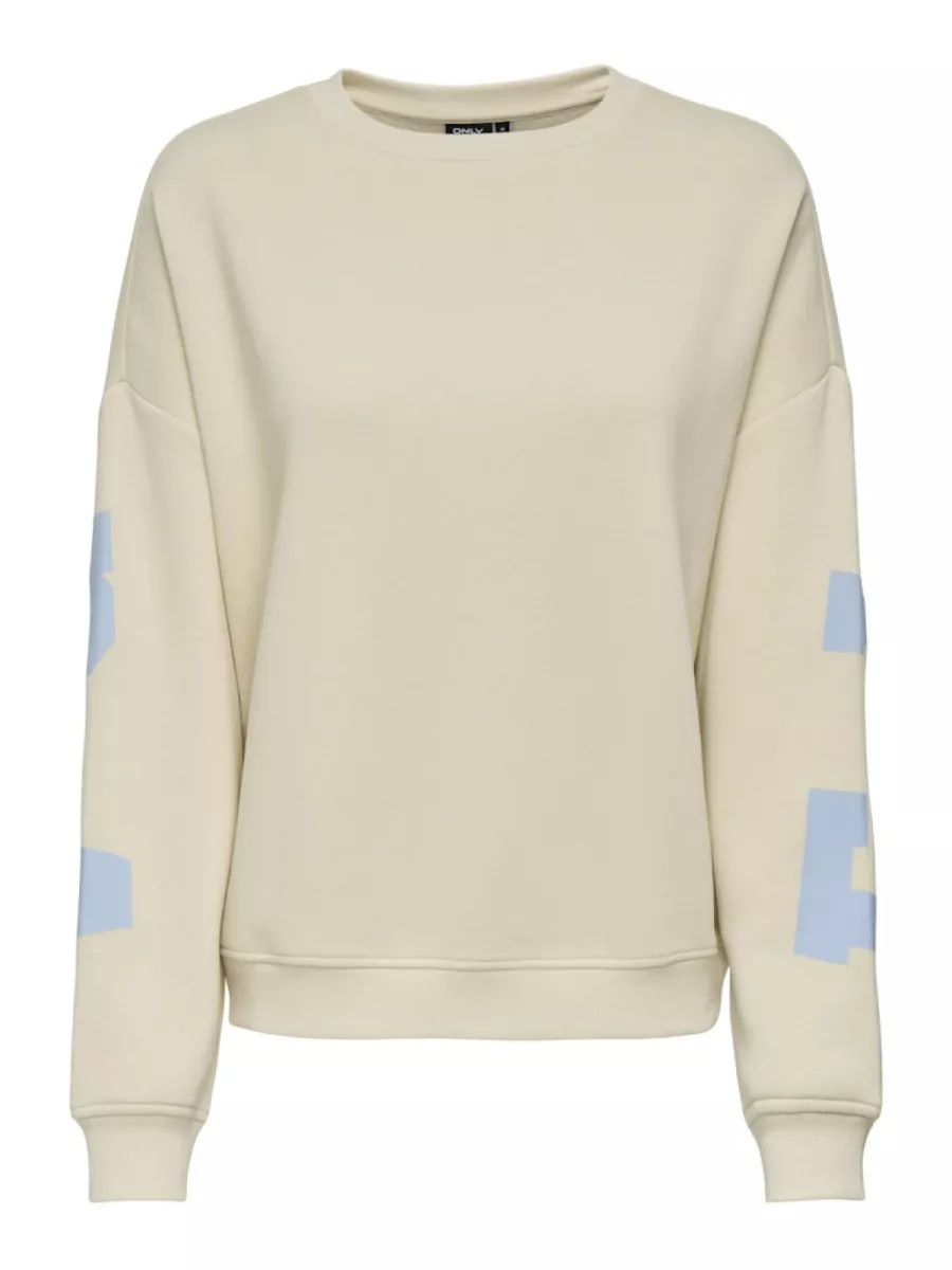 ONLY-ONLSWEAT L/S BACK/SLEEVE PRINT SWT-15356793--CREME