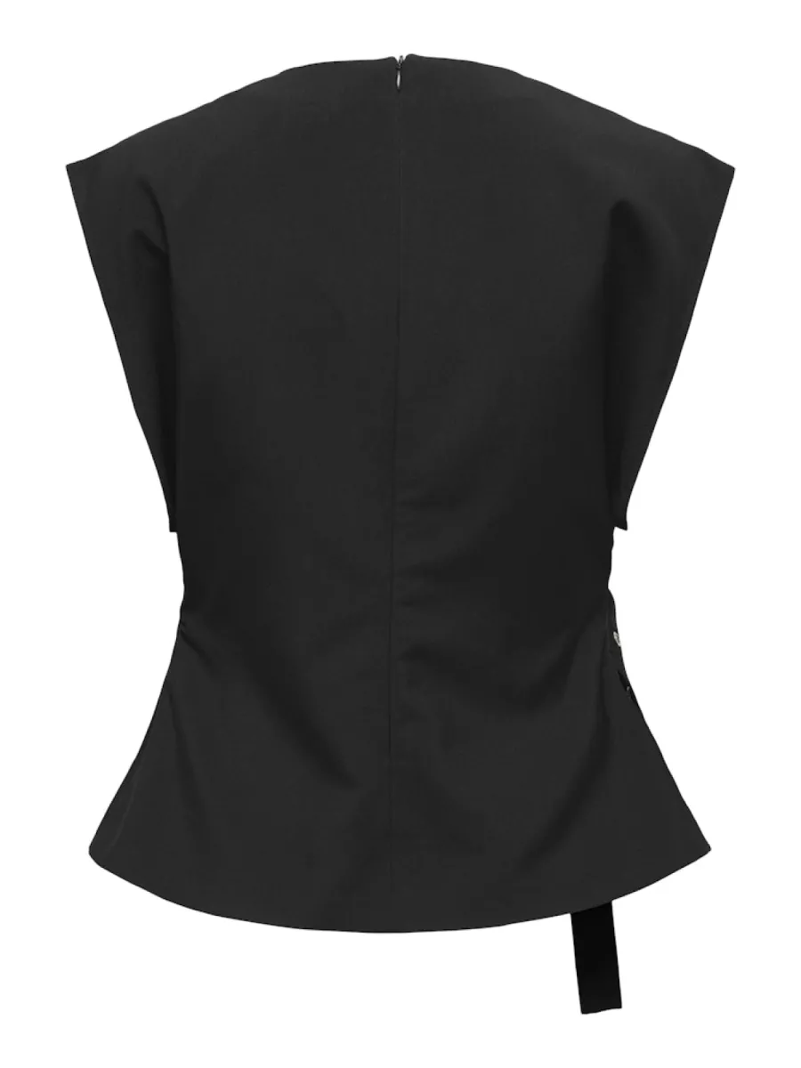 ONLY-ONLTERRA S/L BELT TOP WVN SUD-15366904-Black-BLACK