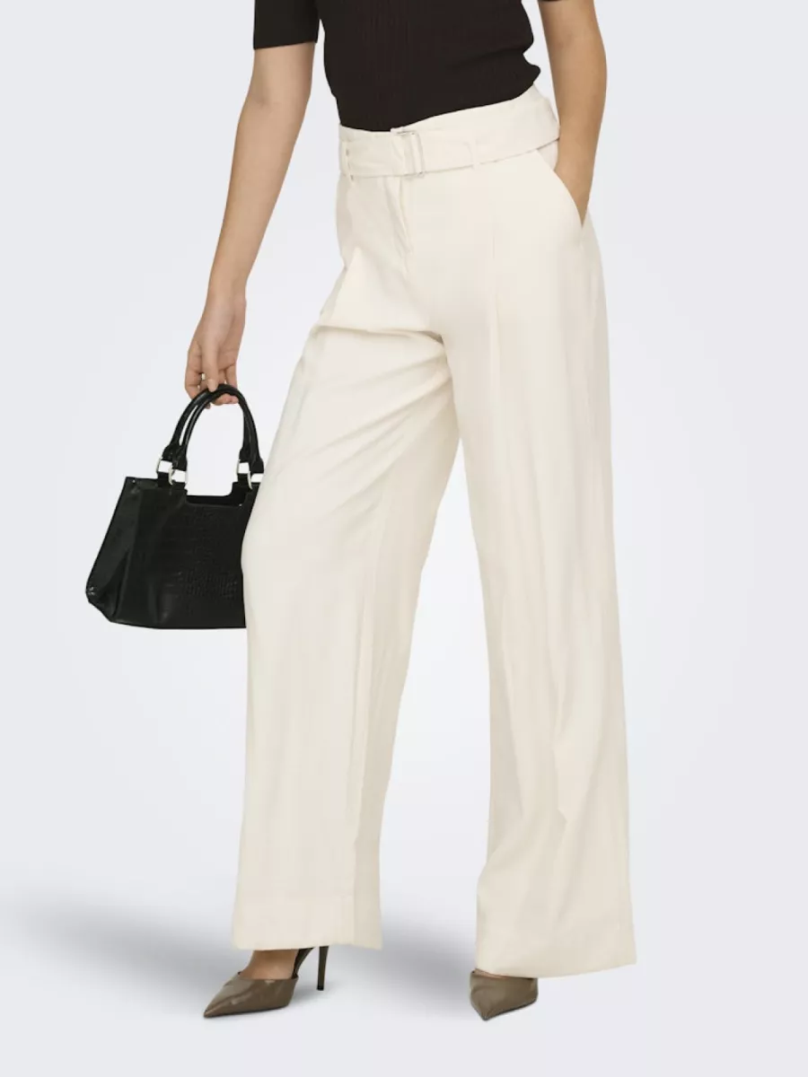 ONLY-ONLTILA LIFE HW BELT WIDE PANT TLR-15367390-Cloud Dancer-CREME