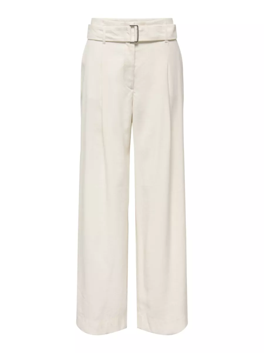 ONLY-ONLTILA LIFE HW BELT WIDE PANT TLR-15367390-Cloud Dancer-CREME