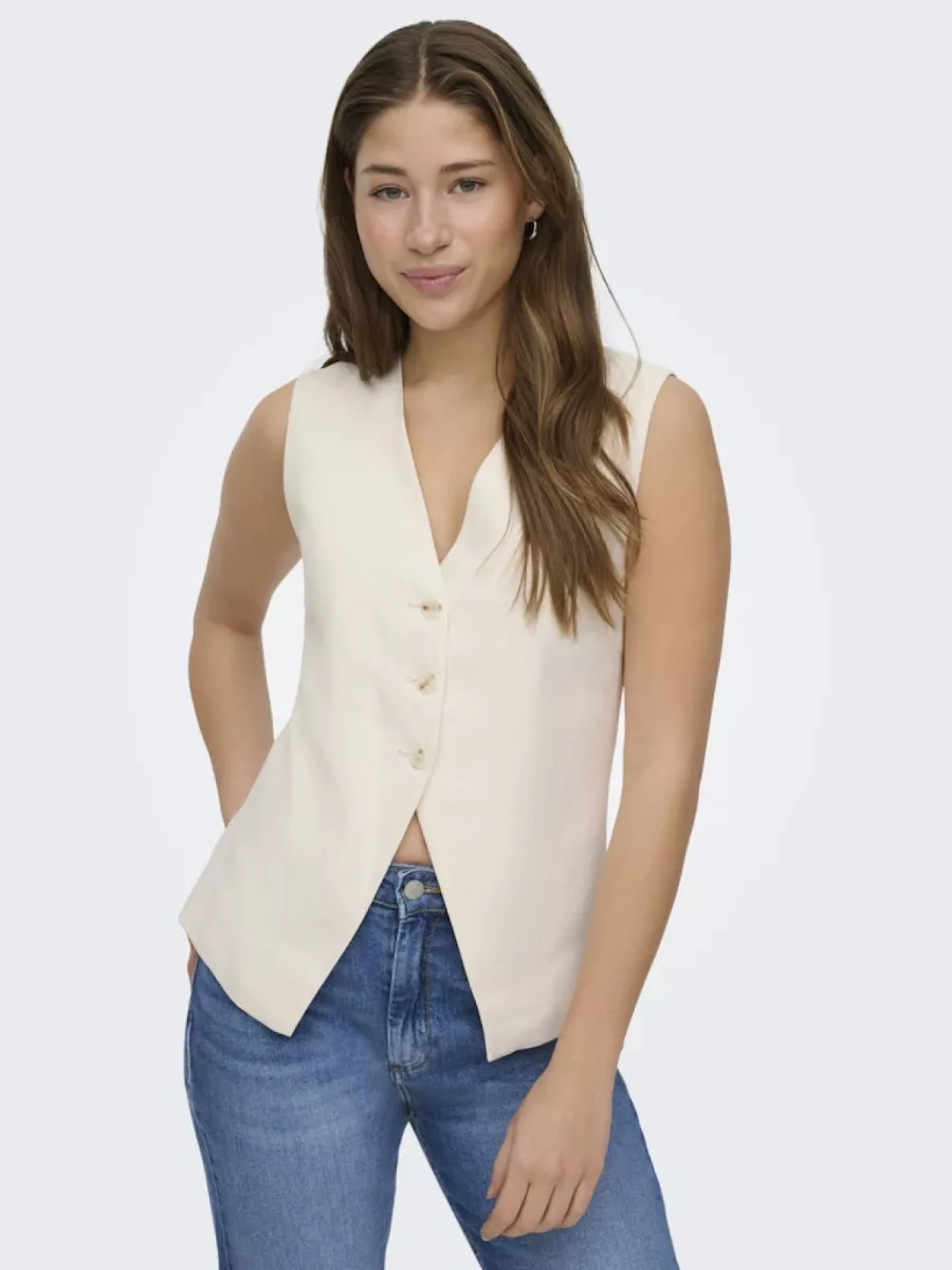 ONLY-ONLTILA LIFE S/L WAISTCOAT TLR-15367399-Cloud Dancer-CREME