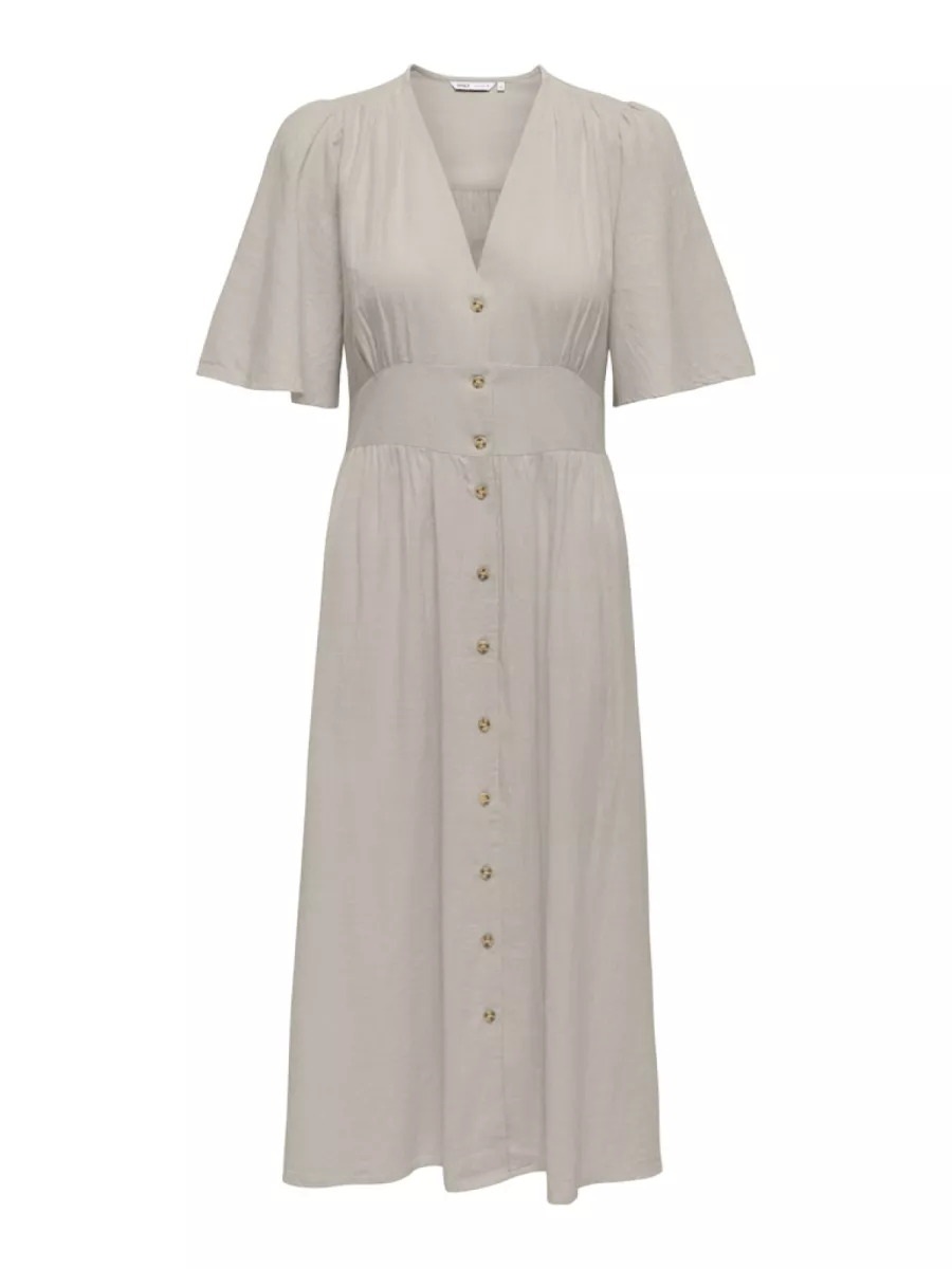 ONLY-ONLTIZANA 2/4 MIDI DRESS WVN NOOS-15373535-Silver Lining-KIT