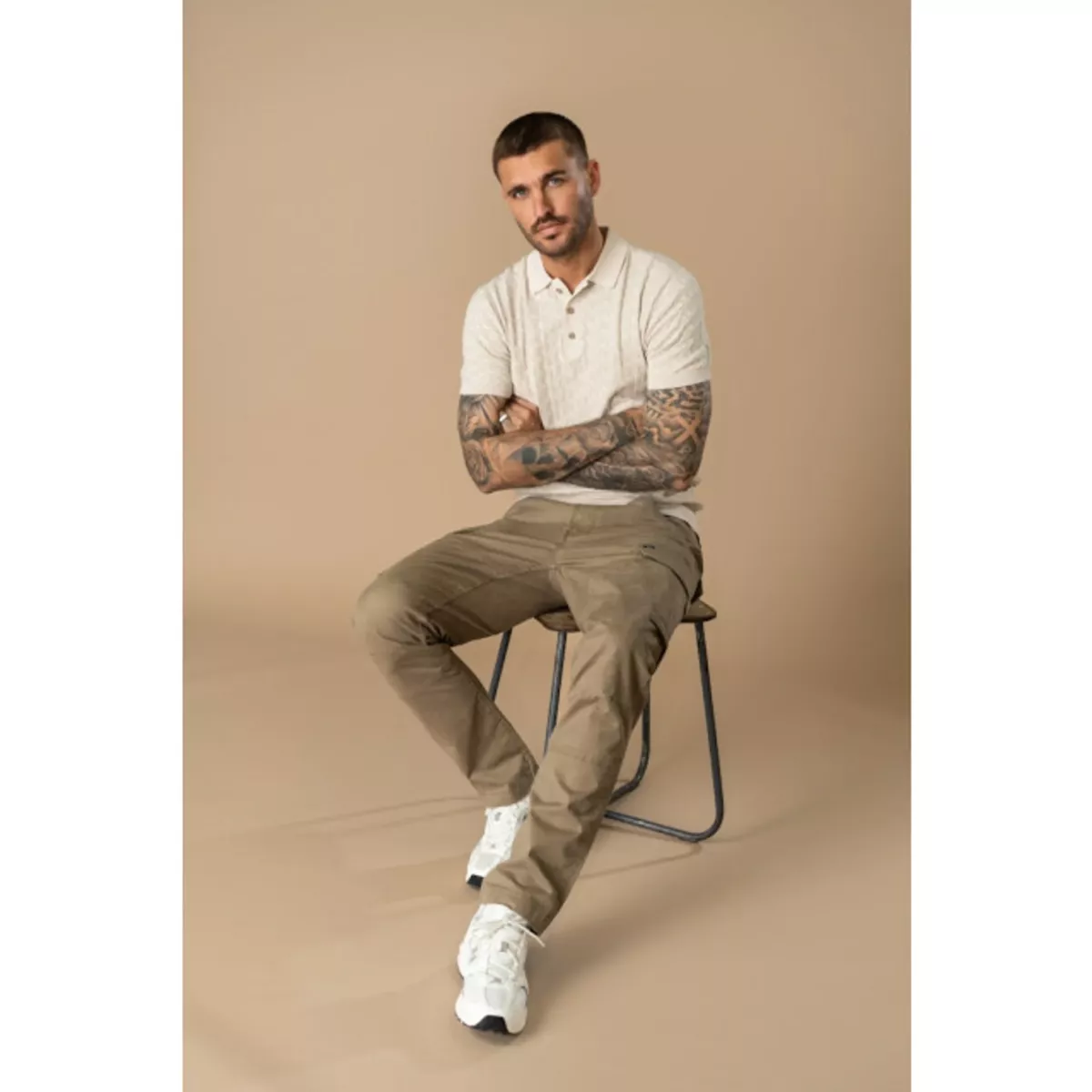 PETROL INDUSTRIES-Men Knitwear Polo-M-1060-KWC206-0112 Seashell-OFF WHITE