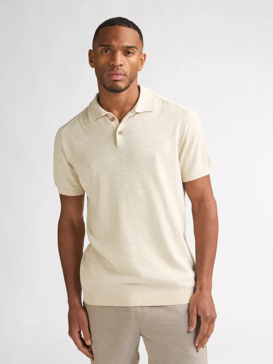 PETROL INDUSTRIES-Men Knitwear Polo-M-1060-KWC207-0112 Seashell-OFF WHITE
