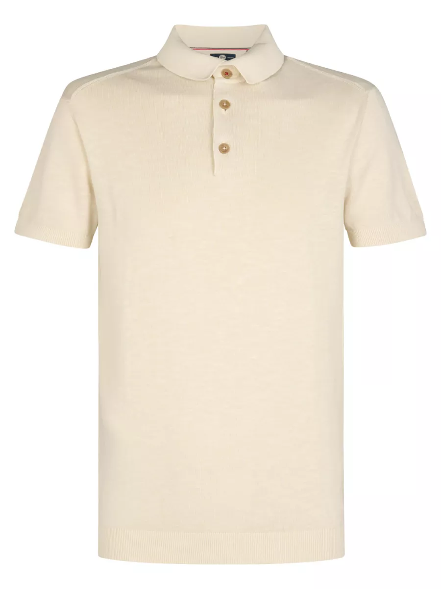 PETROL INDUSTRIES-Men Knitwear Polo-M-1060-KWC207-0112 Seashell-OFF WHITE