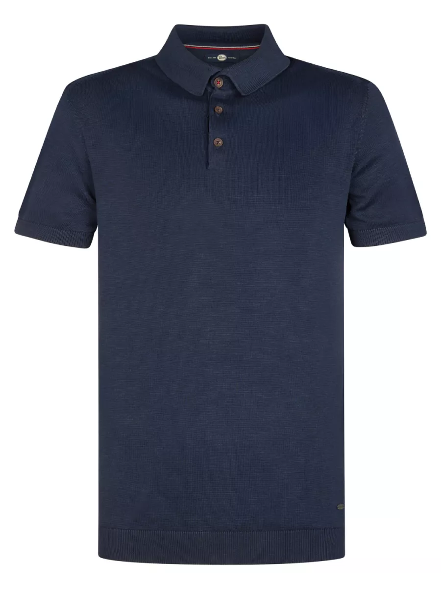 PETROL INDUSTRIES-Men Knitwear Polo-M-1060-KWC207-5178 Navy blue-NAVY