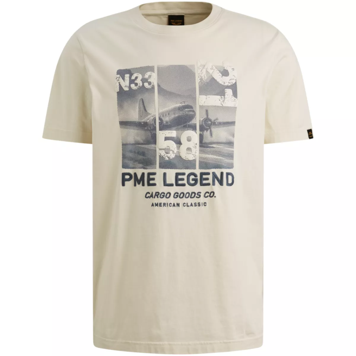 PME LEGEND-Short sleeve r-neck single jersey-PTSS2603554-7013 Bone white-BEIGE