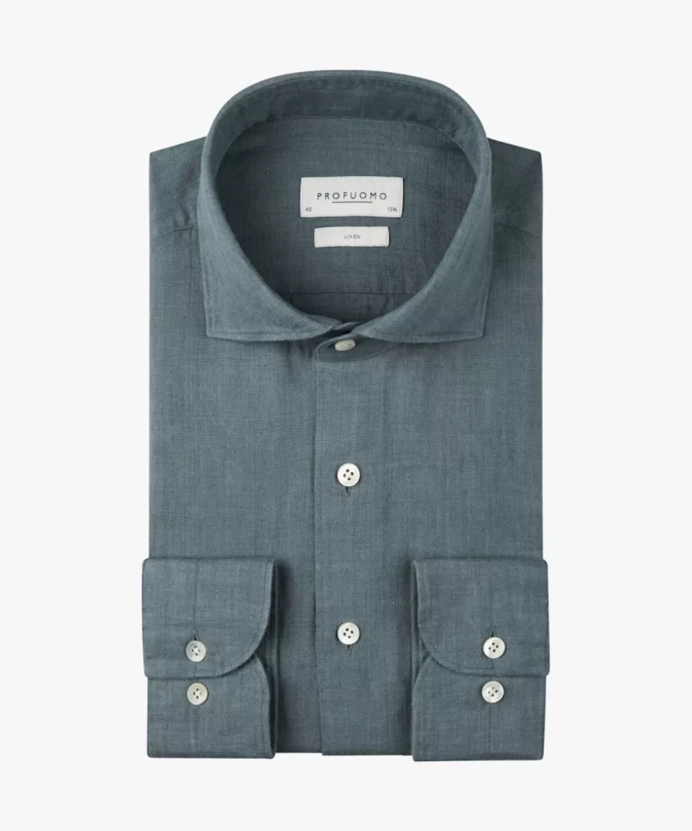 Profuomo-SHIRT CUTAWAY SF-PPXH10017S-C Grey-GRIJS