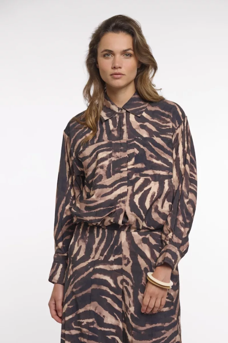 RINO & PELLE-Blouson Jacket-Auda.7002621-Brown Zebra-BRUIN COMBINATIES