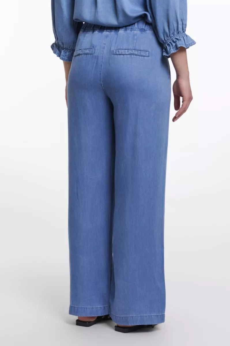 RINO & PELLE-Regular Length Wide Pants-AnetteRegular.7002621-Washed Blue-BLUE