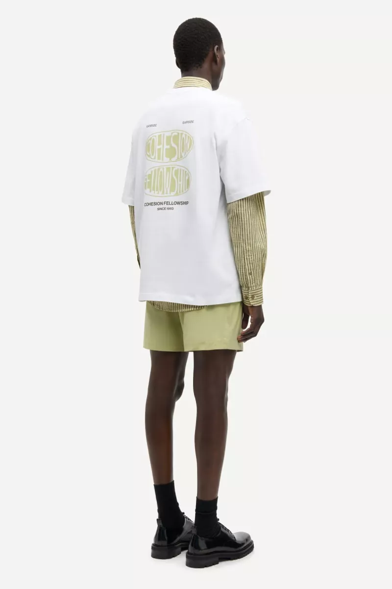 Samsoe Samsoe-Sacohen t-shirt 11725-U26100013-CLR002638 Green stamp-GROEN