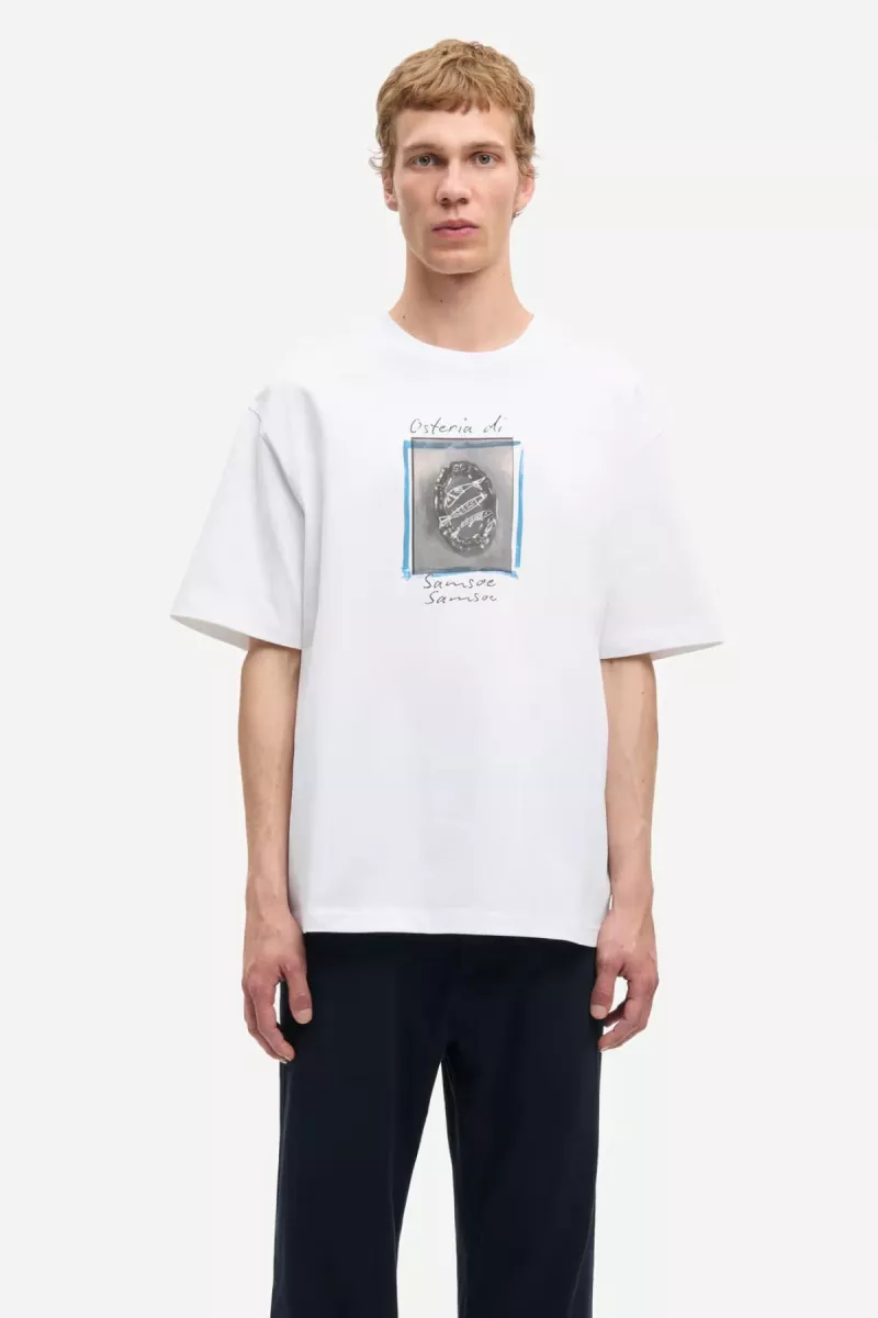 Samsoe Samsoe-Sagergei t-shirt 11725-U26100016-CLR002662 White osteria-WIT