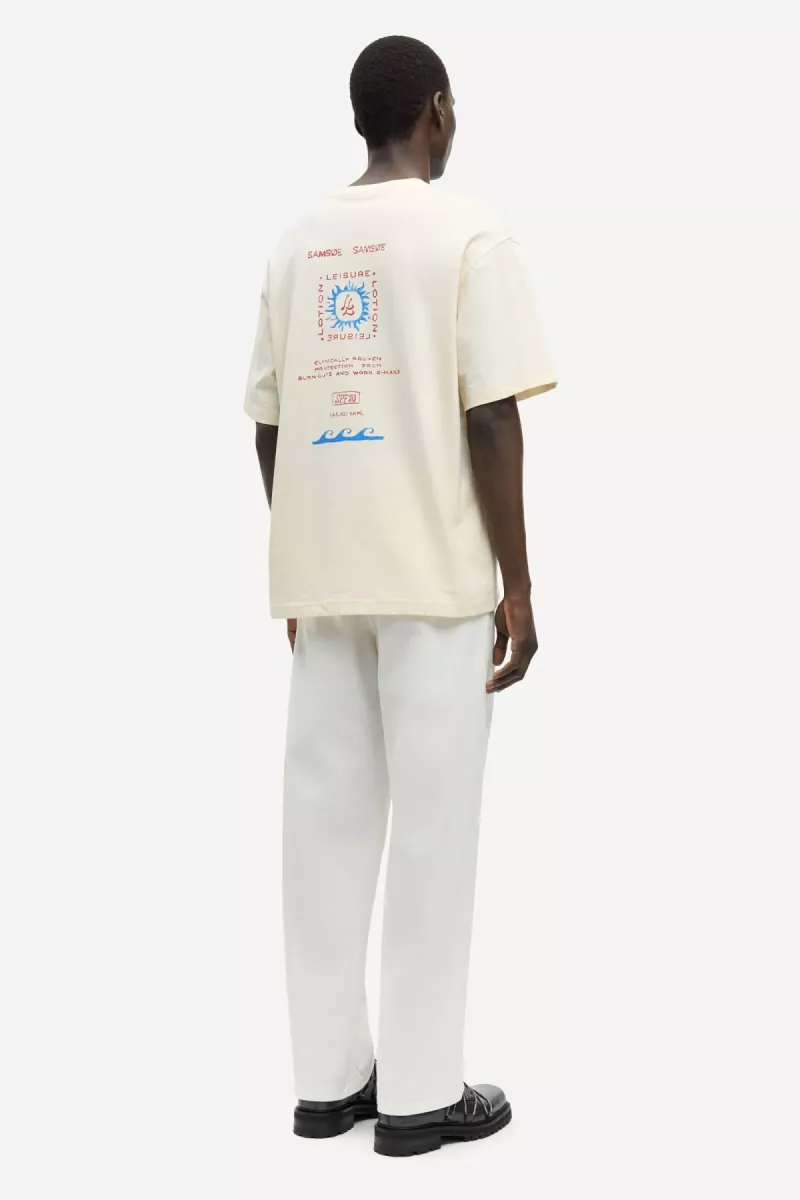 Samsoe Samsoe-Sagergei t-shirt 15316-U26100017-CLR002663 Neutral leisure-NATUREL