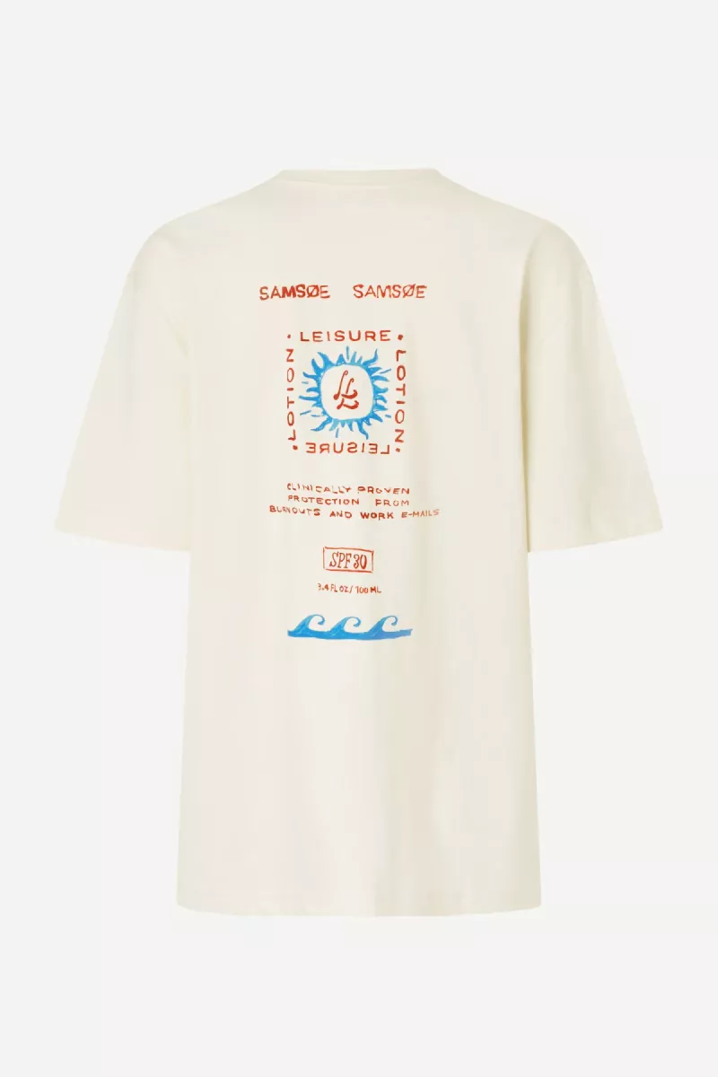 Samsoe Samsoe-Sagergei t-shirt 15316-U26100017-CLR002663 Neutral leisure-NATUREL