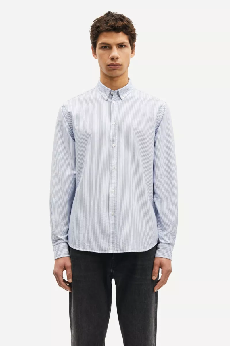 Samsoe Samsoe-Saliam BX shirt 15095-M10000043-CLR001676 Oxford narrow stripe-LICHT BLAUW