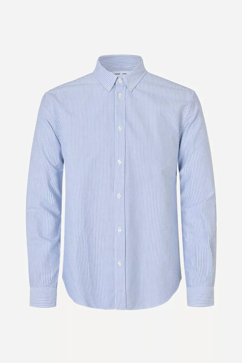 Samsoe Samsoe-Saliam BX shirt 15095-M10000043-CLR001676 Oxford narrow stripe-LICHT BLAUW