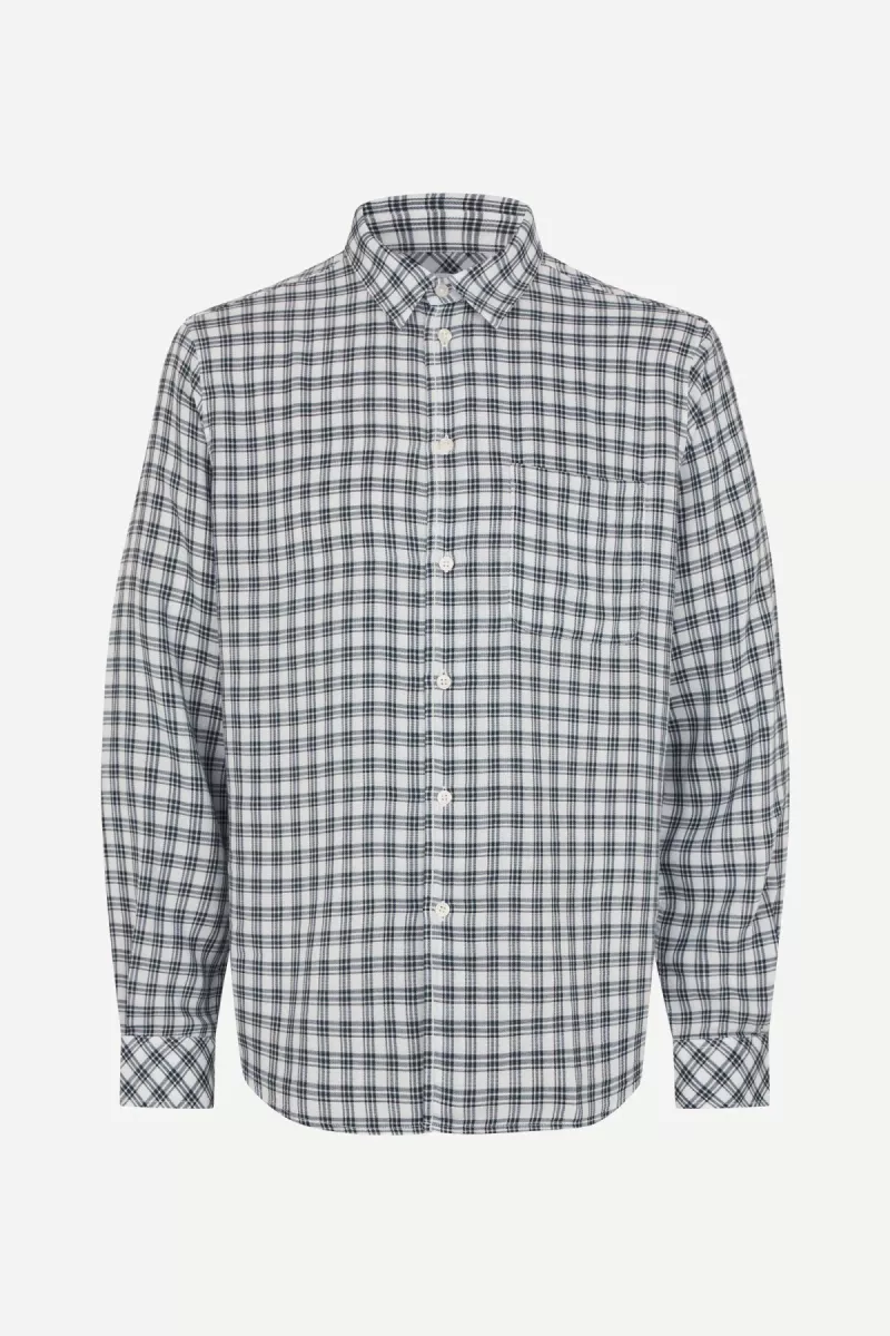 Samsoe Samsoe-Saryan j shirt 15566-M25100051-CLR002555 Blue check-BLAUW