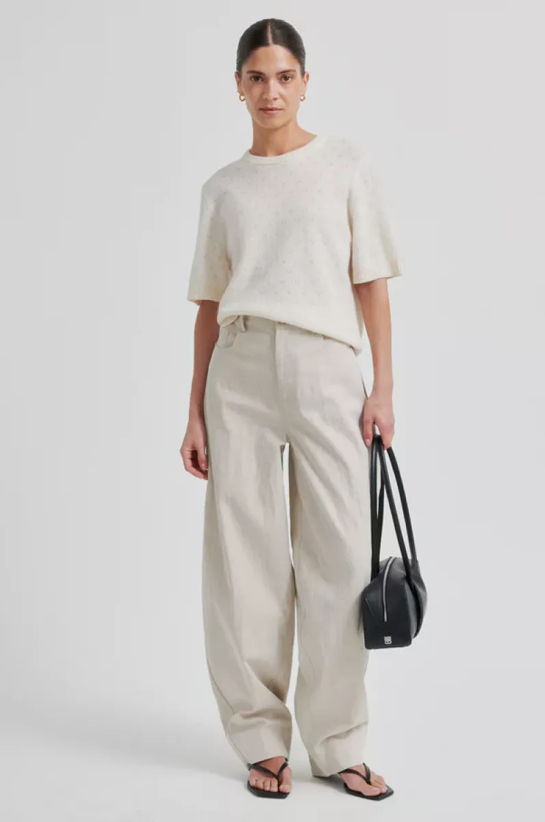 Second Female-Pant-Bacoli Barrel Trouser-0512 Soft Beige-BEIGE