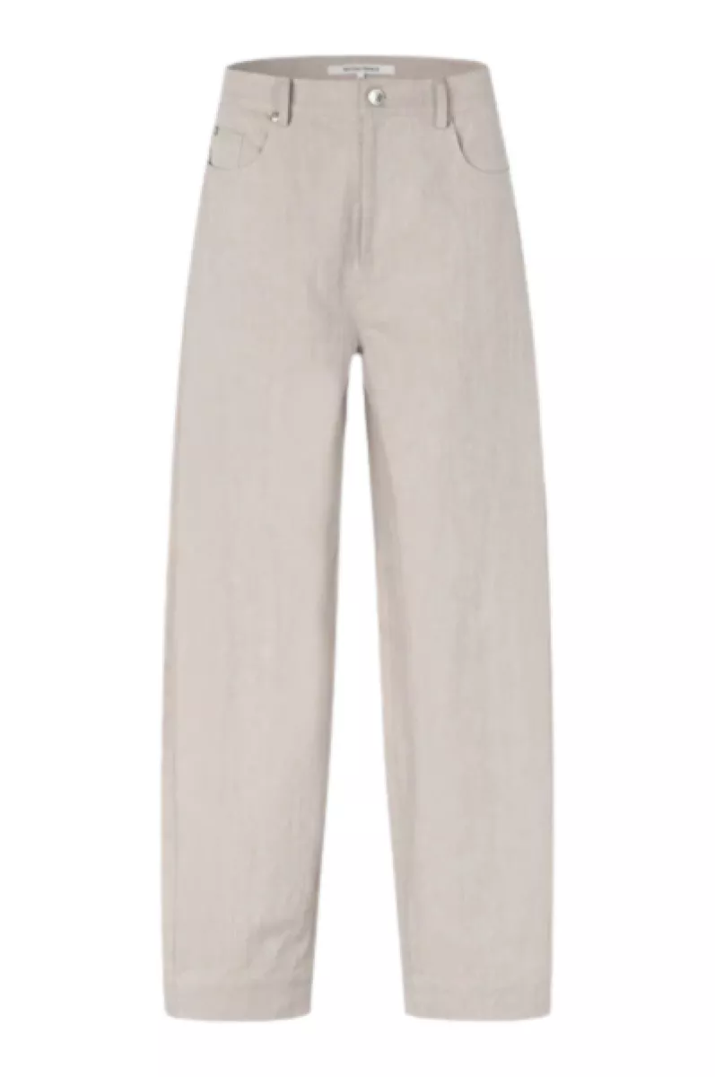 Second Female-Pant-Bacoli Barrel Trouser-0512 Soft Beige-BEIGE