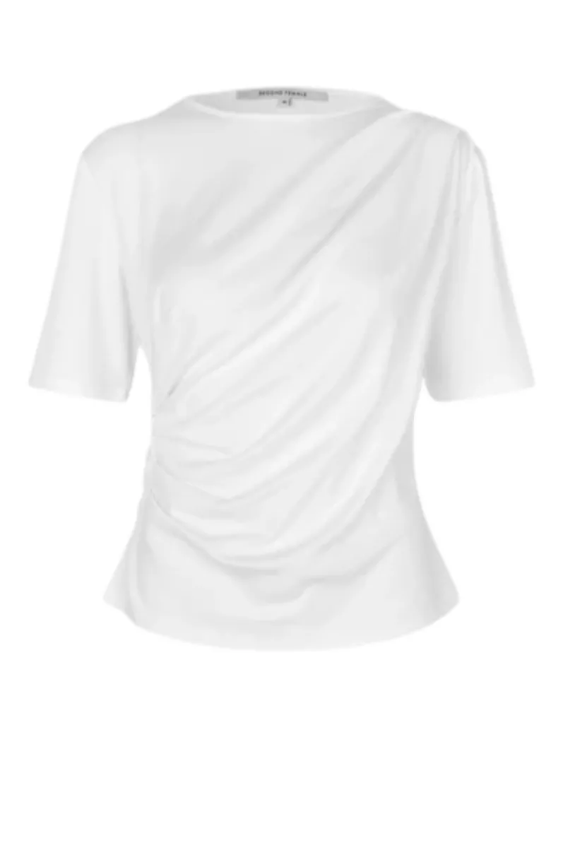 Second Female-Shirt KM-Ulina Drape Tee-1001 White-WIT