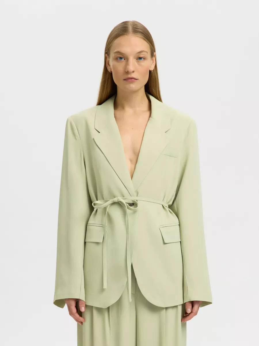 Selected Femme-SLFELLIE BLAZER-16100514-Lint-GROEN