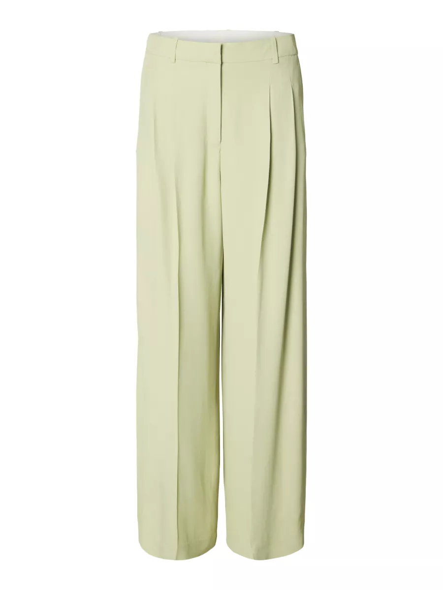 Selected Femme-SLFEXTRA WIDE ELLIE HW PANT-16100515-Lint-GROEN